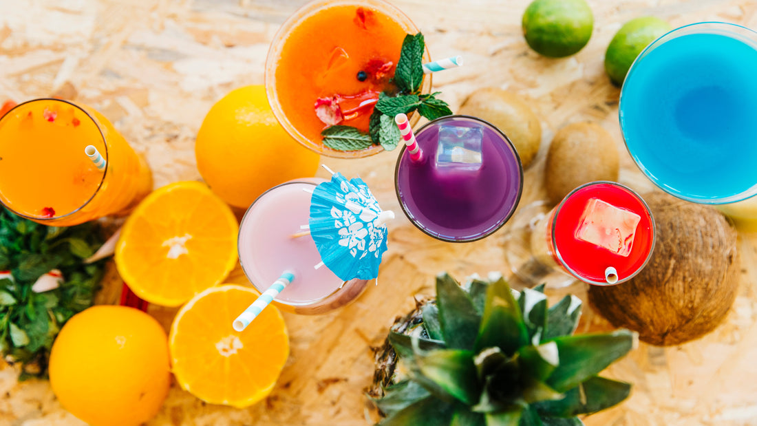 colorful drinks in summer