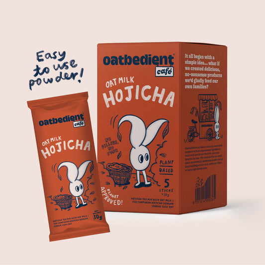 Oat Milk Hojicha box and satchet
