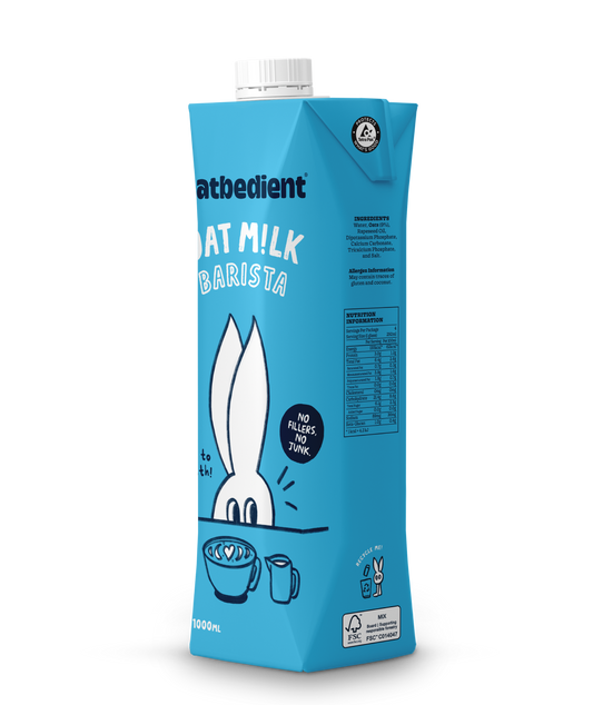 Oatbedient Oat Milk Barista in 1L carton sideview
