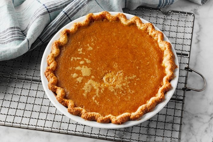 freshly baked pumpkin pie from Taste of Home