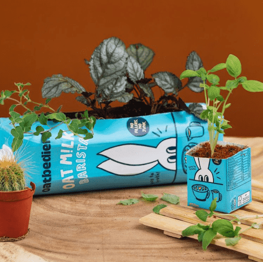 oatbedient; oat milk; carton; planter; upcycle; sustainable