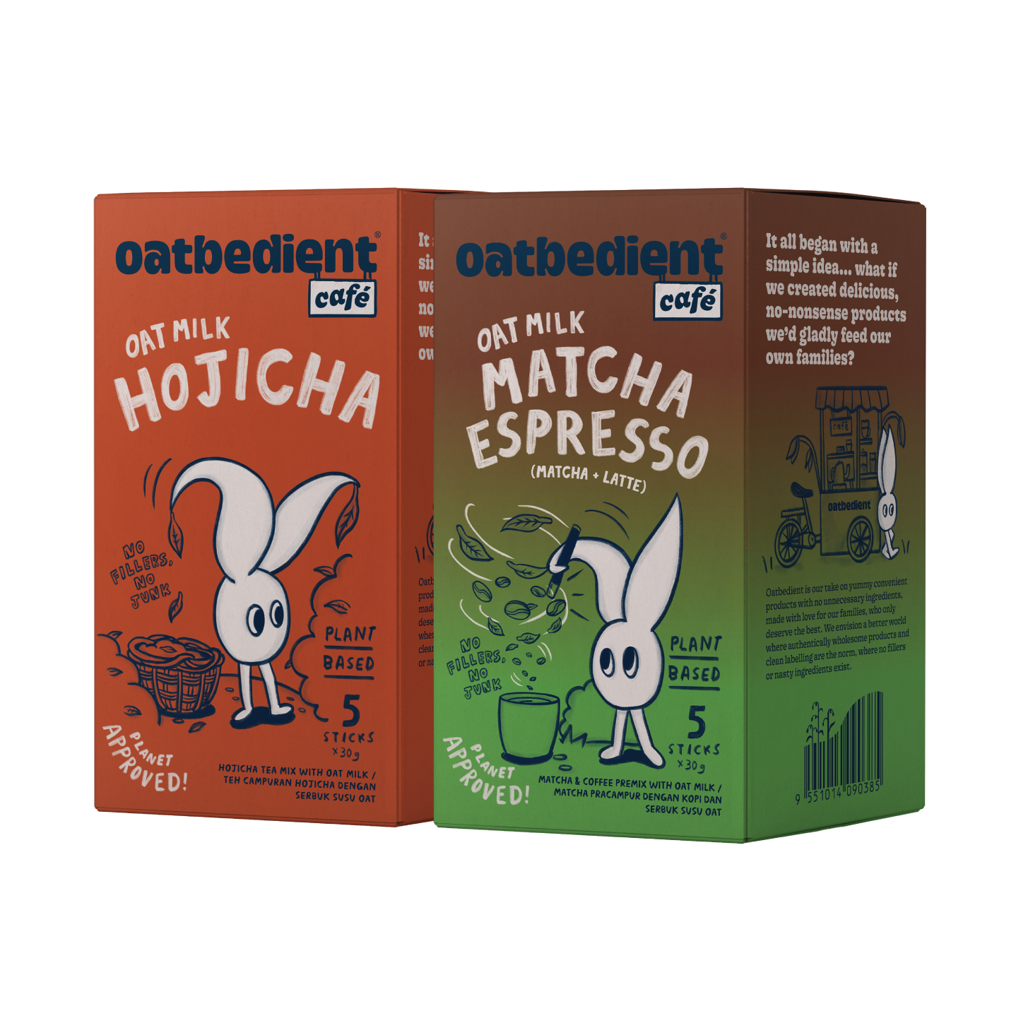 Oat Milk Hojicha and Oat Milk Matcha Espresso