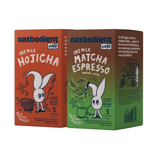 Oat Milk Hojicha and Oat Milk Matcha Espresso