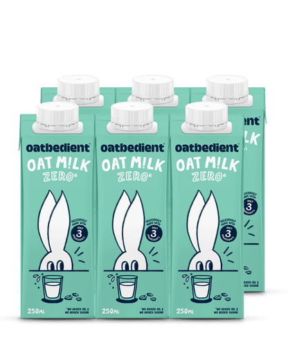 rows of oat milk zero cartons 