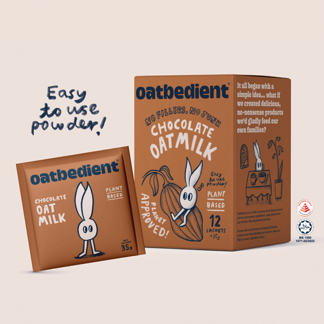 chocolate oat milk side by side