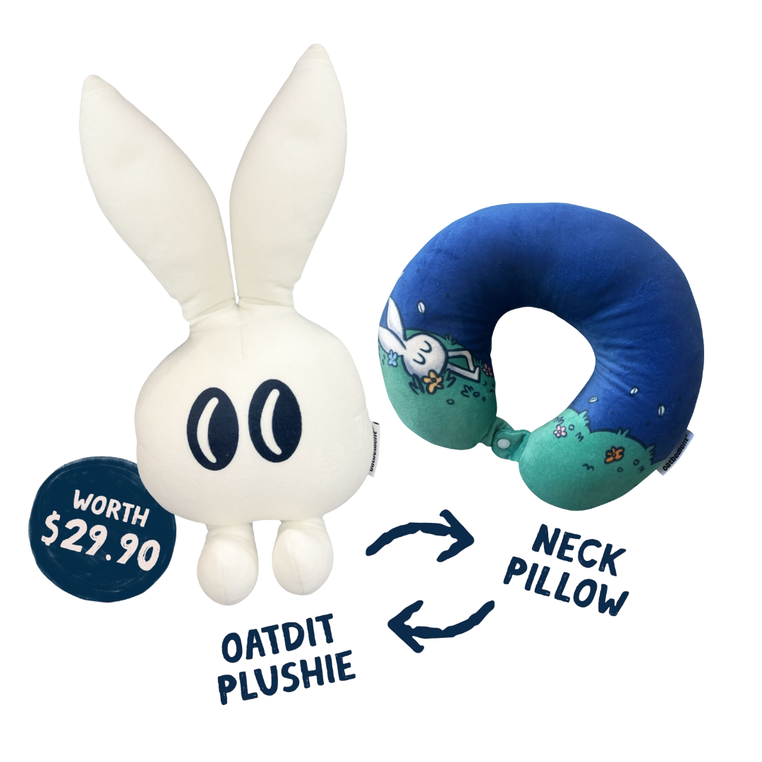 Oatdit 2in1 Convertible Neck Pillow Plushie - NITE Edition