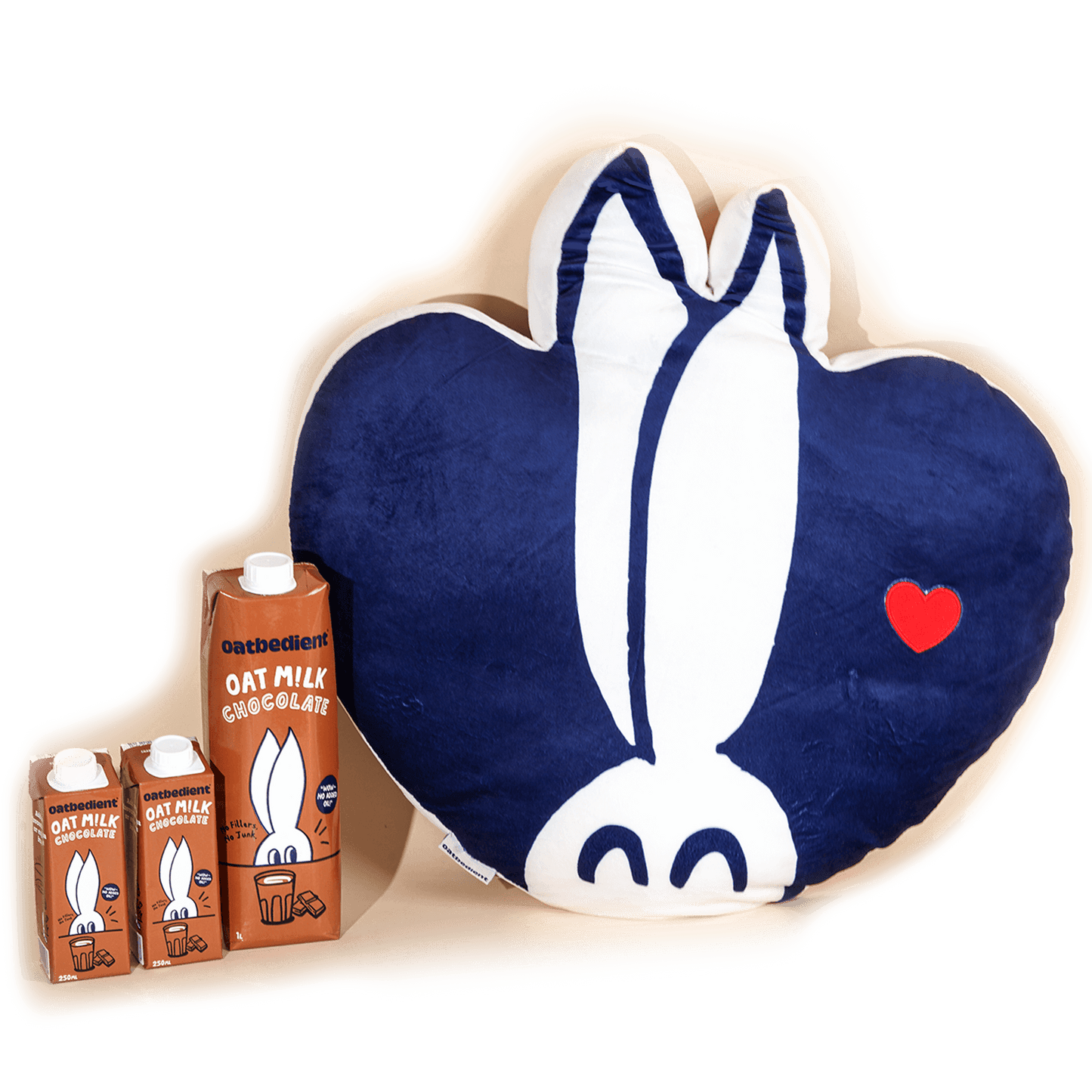 The Chocolate Revolution Bundle consisting of chocolate oatmilk and plushie