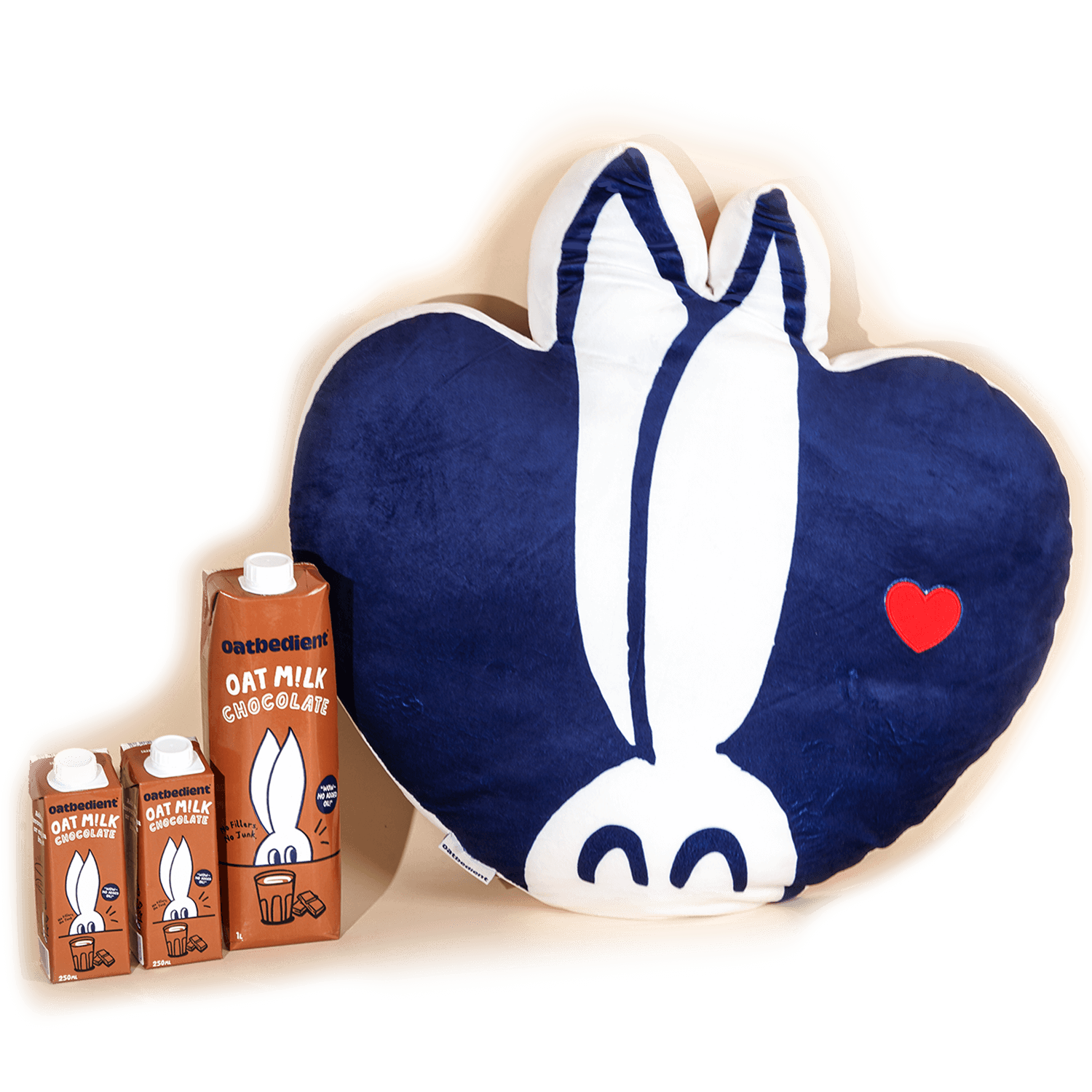 The Chocolate Revolution Bundle consisting of chocolate oatmilk and plushie