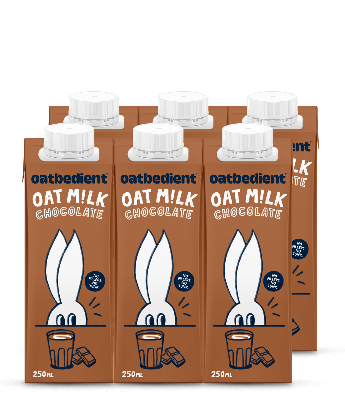 oat milk chocolate cartons in rows