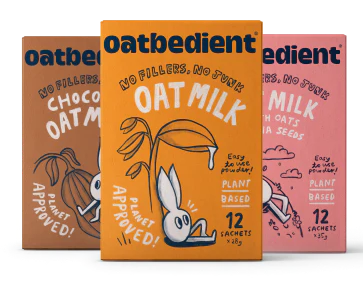row of oat milk boxes with health benefits